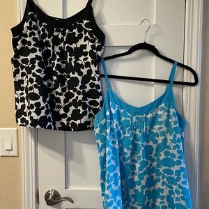 Set of two NY &. Co. blousy tank tops with spaghetti straps.